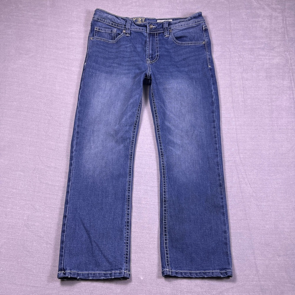 TK Axel Men Slim Boot Cut Jeans Blue Denim Size 34x30 Stretch RN138823
